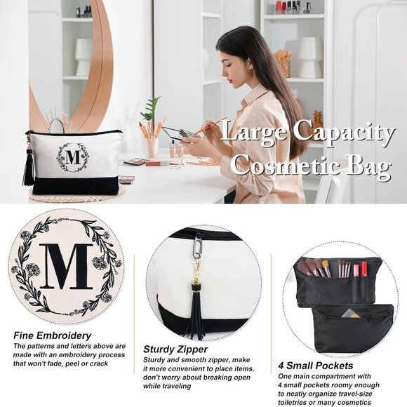 Personalized Canvas Tote Bag Women Large Durable Gift for Travel, Grocery - Picture 6 of 8